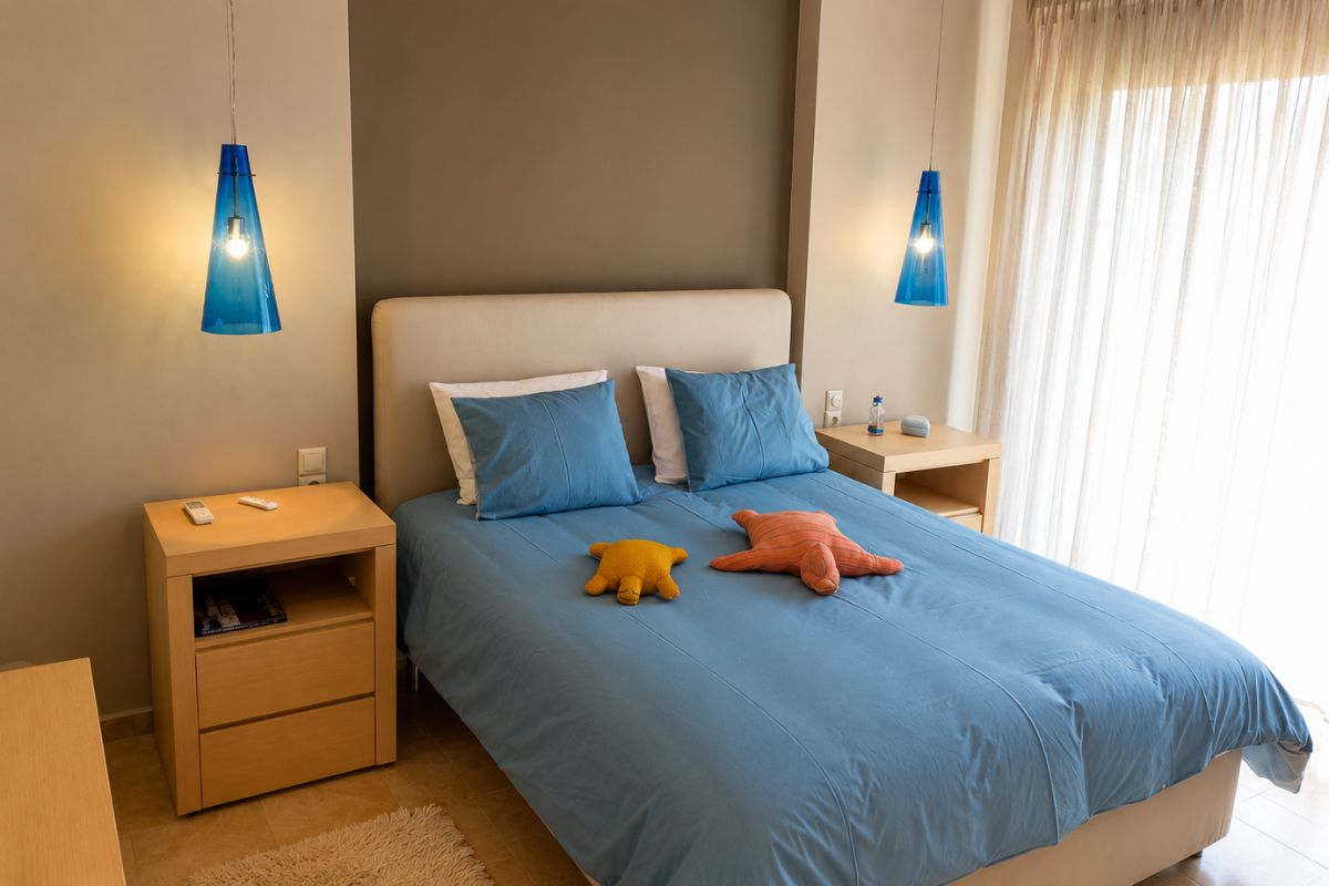 Υπνοδωμάτιο με διπλό κρεβάτι – Patras Villa Elia